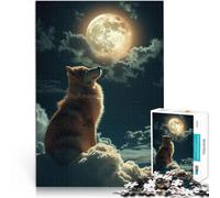 1000 Adult Pieces Jigsaw Puzzle Dogecoin and the Moon Toys Educational Games Stress Relieving unique challenge game 50x70cm