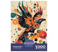 1000 Adult Pieces Jigsaw Puzzle Dynamic Eagle in Flight A Bold Pop Art Display Abstract Eagle Artwork Adult Jigsaw Puzzle Relaxing Games Hand Speed Race Birthday Present, Gifts, 38x26cm/1000pcs