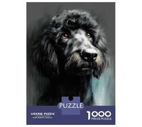 1000 Adult Pieces Jigsaw Puzzle Elegant Black Poodle Portrait Jigsaws for Adults Toy Wall Decor Perfect Decoration Great Gift for Gaming 70x50cm/1000pcs