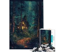 1000 Adult Pieces Jigsaw Puzzle Enchanted Forest Cottage Help The Brain Exercise Home Decoration Practical Game for Ages 14 And over (38x52cm)
