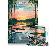1000 Adult Pieces Jigsaw Puzzle Everglades National Park Perfect Cut Fun Focus Game Gift Peaceful Play Fun Birthday Hobby Gift (38x52cm)