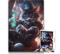 1000 Adult Pieces Jigsaw Puzzle Evil Cat Wizard Great for Calm Leisure Moments Premium Die Cut Precision Toy Size 38x52cm