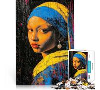 1000 Adult Pieces Jigsaw Puzzle Expressionist girl with earrings Quizspiel eignet sich ideal als Geschenk für die ganze Familie38x26cm