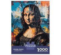 1000 Adult Pieces Jigsaw Puzzle Expressionist Mona Lisa Adult Jigsaw Puzzle Relaxing Games Hand Speed Race Birthday Present, Gifts, 52x38cm/1000pcs