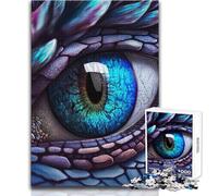 1000 Adult Pieces Jigsaw Puzzle Fantasy Blue Dragon Eye Calm And Enjoyable Free Time Advanced Die Cut Precision Toy Size 38x52cm