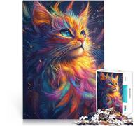1000 Adult Pieces Jigsaw Puzzle Fantasy Colorful Cat Hand speed competition 50x75cm deal as gifts for the whole family for and Age 14
