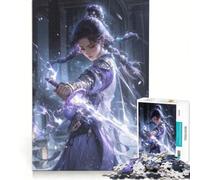 1000 Adult Pieces Jigsaw Puzzle Female Warrior with Sword, Hands-on Game, Parent-child Interaction, Deal As Gifts for The Whole Family 38x52cm
