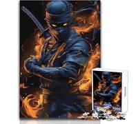1000 Adult Pieces Jigsaw Puzzle Fiery Ninja Warrior Great for Calm Leisure Moments Premium Die Cut Precision Toy Size 38x52cm