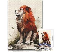 1000 Adult Pieces Jigsaw Puzzle Geometric Lion Calm And Enjoyable Free Time Advanced Die Cut Precision Toy Size 38x52cm