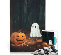 1000 Adult Pieces Jigsaw Puzzle Ghost And Jack-o'-Lantern, Educational Games, Challenging To Complete, for Birthday, Chrismas 50x75cm