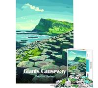 1000 Adult Pieces Jigsaw Puzzle Giant's Causeway, Northern Ireland Illustration for Educational Game Addictive Toys to Cultivate Patience Gifts Ideas Home Art Decor (size 38x26cm)
