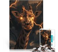 1000 Adult Pieces Jigsaw Puzzle Giraffe Lighting Fantasy Stressabbau-Spielzeug Einzigartige Wohndekoration und Geschenke52x38cm