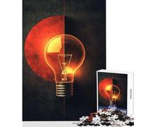 1000 Adult Pieces Jigsaw Puzzle Glowing Lightbulb Anti-Stress Toys Great Gift for Games Hands-on Game Challenging To Complete Size 38x26cm