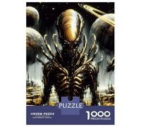 1000 Adult Pieces Jigsaw Puzzle Golden Alien in Space Puzzle for Adults Brain Teaser Game Improve Memory Gifts for Friends And Family 52x38cm/1000pcs
