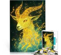 1000 Adult Pieces Jigsaw Puzzle Golden Goat Antelope Animal Denksportaufgabe für Geburtstagsgeschenk, Geschenke75x50cm