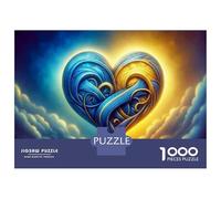 1000 Adult Pieces Jigsaw Puzzle Golden Heart Sky Artwork Puzzle for Adults Brain Teaser Game Improve Memory Gifts for Friends And Family 38x26cm/1000pcs