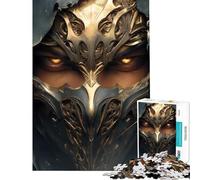 1000 Adult Pieces Jigsaw Puzzle Golden Mask Warrior Help The Brain Exercise Home Decoration Practical Game for Ages 14 And over (38x52cm)