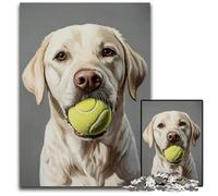 1000 Adult Pieces Jigsaw Puzzle Golden Retriever Playing Tennis Cardboard Jigsaw Puzzles for Adults Educational Game Challenge Toy for Adult Teenagers 26X38CM