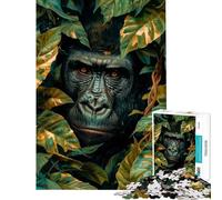 1000 Adult Pieces Jigsaw Puzzle Gorilla in The Jungle Puzzles for Adults Hands-on Game But Fun And Humorous Birthday Present, Gifts, (Size 38x52cm)