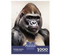 1000 Adult Pieces Jigsaw Puzzle Gorilla Watercolor Adult Jigsaw Puzzle Brain Teaser Game Birthday Present Challenging To Complete 52x38cm/1000pcs