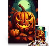 1000 Adult Pieces Jigsaw Puzzle Halloween Jack-o'-Lantern Made of wood for and 14 years and over Home Decoration game Toys Christmas game Presents for Women。size：50x75cm/19.68x29.52inch
