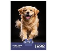1000 Adult Pieces Jigsaw Puzzle Happy Golden Retriever Running Jigsaws for Adults Toy Wall Decor Perfect Decoration Great Gift for Gaming 70x50cm/1000pcs