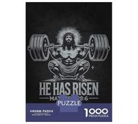 1000 Adult Pieces Jigsaw Puzzle He Has Risen - Jesus Squat Workout Adult Jigsaw Puzzle Brain Teaser Game Birthday Present Challenging To Complete 70x50cm/1000pcs