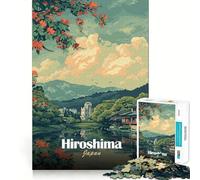 1000 Adult Pieces Jigsaw Puzzle Hiroshima Japan Scenic View Perfect Cut Fun Focus Game Gift Peaceful Play Fun Birthday Hobby Gift (50x75cm)