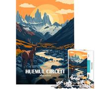 1000 Adult Pieces Jigsaw Puzzle Huemul Circuit Argentina Landscape Poster Brain Teaser Game Addictive Toys to Cultivate Patience Funny Gifts Presents for Women (Size 38x52cm)