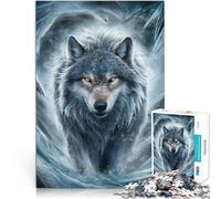 1000 Adult Pieces Jigsaw Puzzle Ice Age Wolf Made of cardboard for and 14 years and over Hand Speed Race Christmas Birthday Gifts 。size：38x52cm/14.96x20.47inch