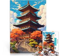 1000 Adult Pieces Jigsaw Puzzle Japan Temple Made of cardboard for and 14 years and over Educational Game Challenge Toy Great gift for gaming。size：26x38cm/10.24x14.96inch