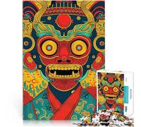 1000 Adult Pieces Jigsaw Puzzle Japanese Oni Yokai Mask Art Herausfordernd Schwierig Geburtstagsgeschenk, Geschenke38x26cm