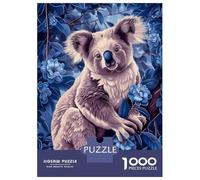 1000 Adult Pieces Jigsaw Puzzle Koala in Blue Adult Jigsaw Puzzle Brain Teaser Game Birthday Present Challenging To Complete 52x38cm/1000pcs