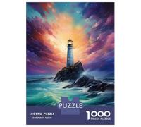 1000 Adult Pieces Jigsaw Puzzle Lighthouse at Sea Jigsaws for Adults Toy Wall Decor Perfect Decoration Great Gift for Gaming 52x38cm/1000pcs