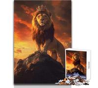 1000 Adult Pieces Jigsaw Puzzle Lion King Crown Great for Calm Leisure Moments Premium Die Cut Precision Toy Size 38x52cm