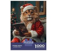 1000 Adult Pieces Jigsaw Puzzle Lion Santa Reading Puzzle for Adults Brain Teaser Game Improve Memory Gifts for Friends And Family 70x50cm/1000pcs