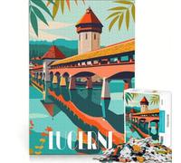 1000 Adult Pieces Jigsaw Puzzle Lucerne Reflections Educational Game Difficult And Challenge Christmas Birthday Gifts 38x26cm