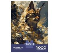 1000 Adult Pieces Jigsaw Puzzle Lynx Lush Puzzle for Adults Brain Teaser Game Improve Memory Gifts for Friends And Family 70x50cm/1000pcs