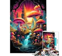 1000 Adult Pieces Jigsaw Puzzle Magic Mushroom Landscape Educational Challenge A Work of Art Anti-Stress Toys for And 14 Years And over (38x52cm)