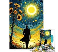 1000 Adult Pieces Jigsaw Puzzle Man Walking Towards Sun Jigsaw Puzzle Brain Teaser Game Pattern Assembly Gifts for Friends And Family (Size 50x75cm)