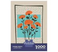 1000 Adult Pieces Jigsaw Puzzle Marigolds Floral Mid Century Adult Jigsaw Puzzle Brain Teaser Game Birthday Present Challenging To Complete 70x50cm/1000pcs