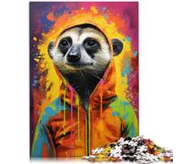 1000 Adult Pieces Jigsaw Puzzle Meerkat colorful Intellectual Game 26x38cm with Matching Poster and Trivia Sheet for teenager 14+