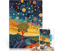1000 Adult Pieces Jigsaw Puzzle Morning Stars Klimt Style Educational Game Challenge Toy is ideal as gifts for the whole family 50x70cm