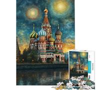 1000 Adult Pieces Jigsaw Puzzle Moscow St Basils Cathedral Educational Challenge Home Art Decor Home Decoration Toys for 14+ Puzzle Game Offered (38x52cm)