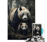 1000 Adult Pieces Jigsaw Puzzle Mother And Baby Panda Fun Games for Educational Game Challenge Toy Great Gifts Difficult Challenge (Size 50x75cm)