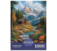 1000 Adult Pieces Jigsaw Puzzle Mountain Cabin Retreat Puzzle for Adults Brain Teaser Game Improve Memory Gifts for Friends And Family 70x50cm/1000pcs
