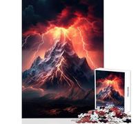 1000 Adult Pieces Jigsaw Puzzle Mountain Lightning Storm Educational Toy Funny Gift Educational Games Artists' Collection, Fine Arts Size 38x52cm