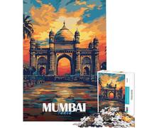 1000 Adult Pieces Jigsaw Puzzle Mumbai Gateway Arch Challenging To Complete Perfect Decoration Fun Games Suitable for Ages 14 And Up (50x75cm)
