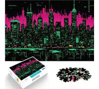 1000 Adult Pieces Jigsaw Puzzle Neon Skyline Collapse Schwierig und herausfordernd Tolle Geschenke und Spielzeuge75x50cm