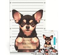 1000 Adult Pieces Jigsaw Puzzle No Regrets - A Toy Terrier Dog's Mugshot Educational Game Difficult And Challenge Christmas Birthday Gifts 50x75cm
